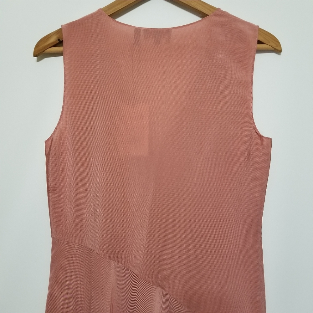 NWT Theory V-Neck Draped Maxi Dress in Deep Carnation (Rose Pink) Size 00, 0, 4 - Picture 12 of 16